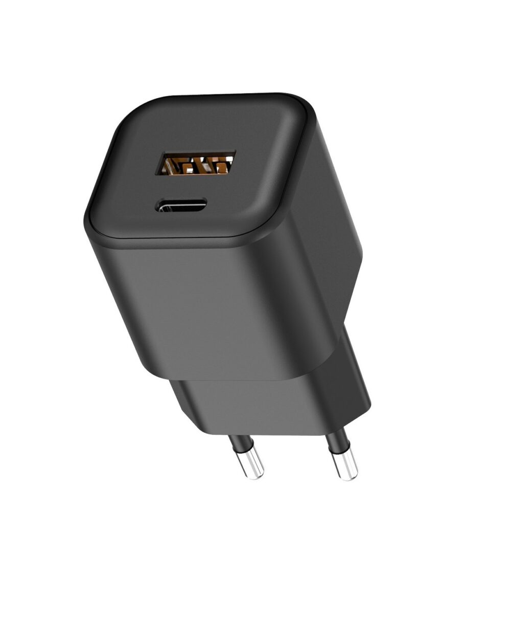 493199_oryg Setty wall charger USB-A + USB-C 20W LSGaN-AC-201 black