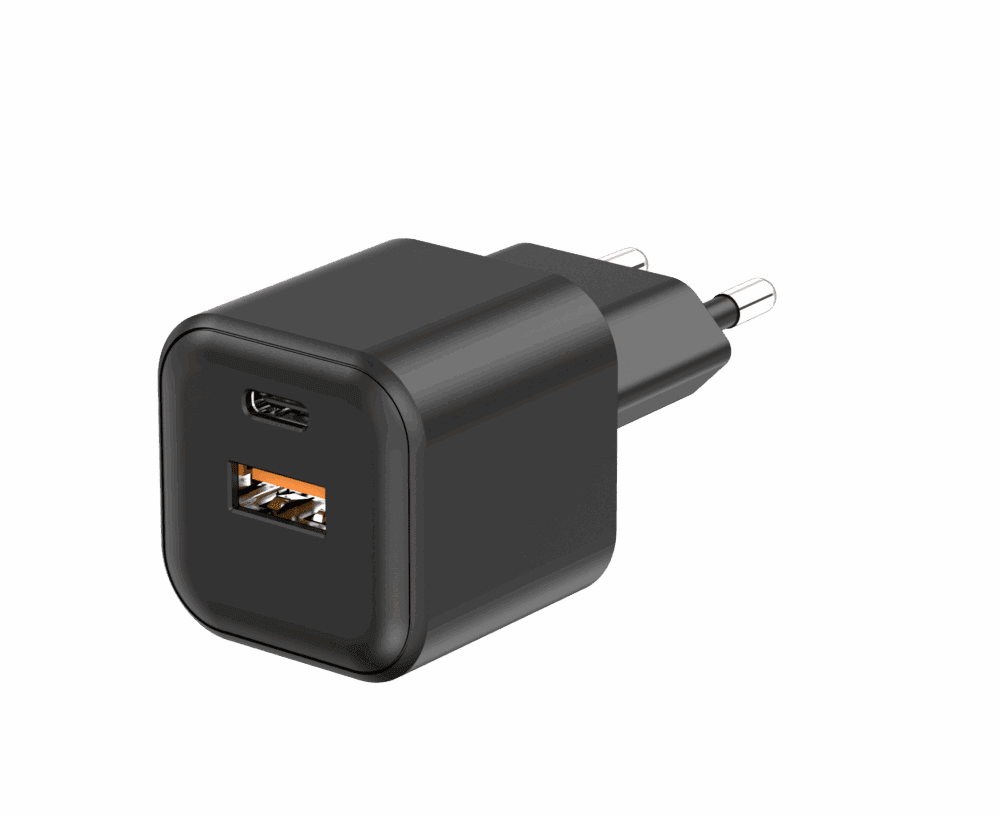 493201_oryg Setty wall charger USB-A + USB-C 20W LSGaN-AC-201 black