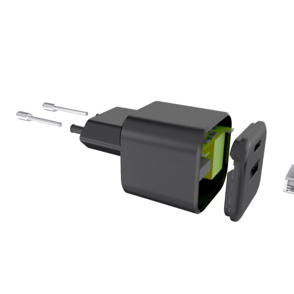 Setty wall charger USB-A + USB-C 35W LSGaN-AC-351 black