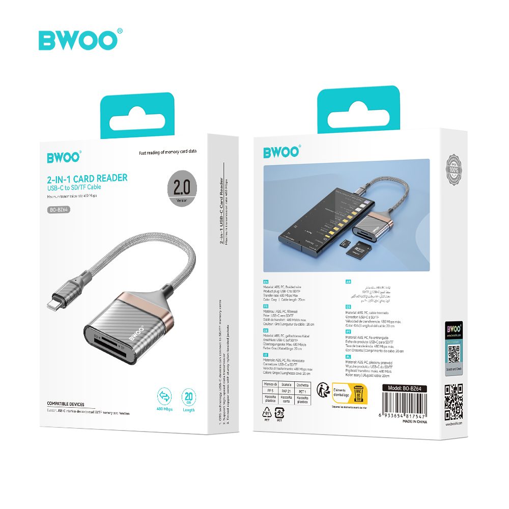 BWOO Adapter Type C to SD card / TF Card BZ64