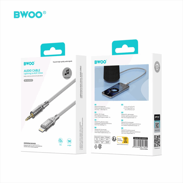 BWOO AUX Cable Lightning to 3.5mm Jack audio AUX073