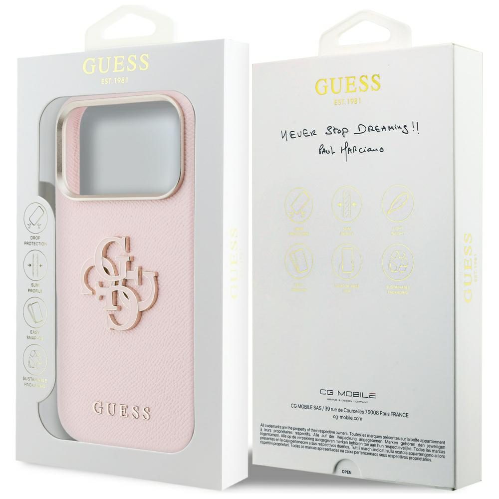 Guess HC PU FW RESIN LOGO PINK case for iPhone 17 Pro Max 6,9"