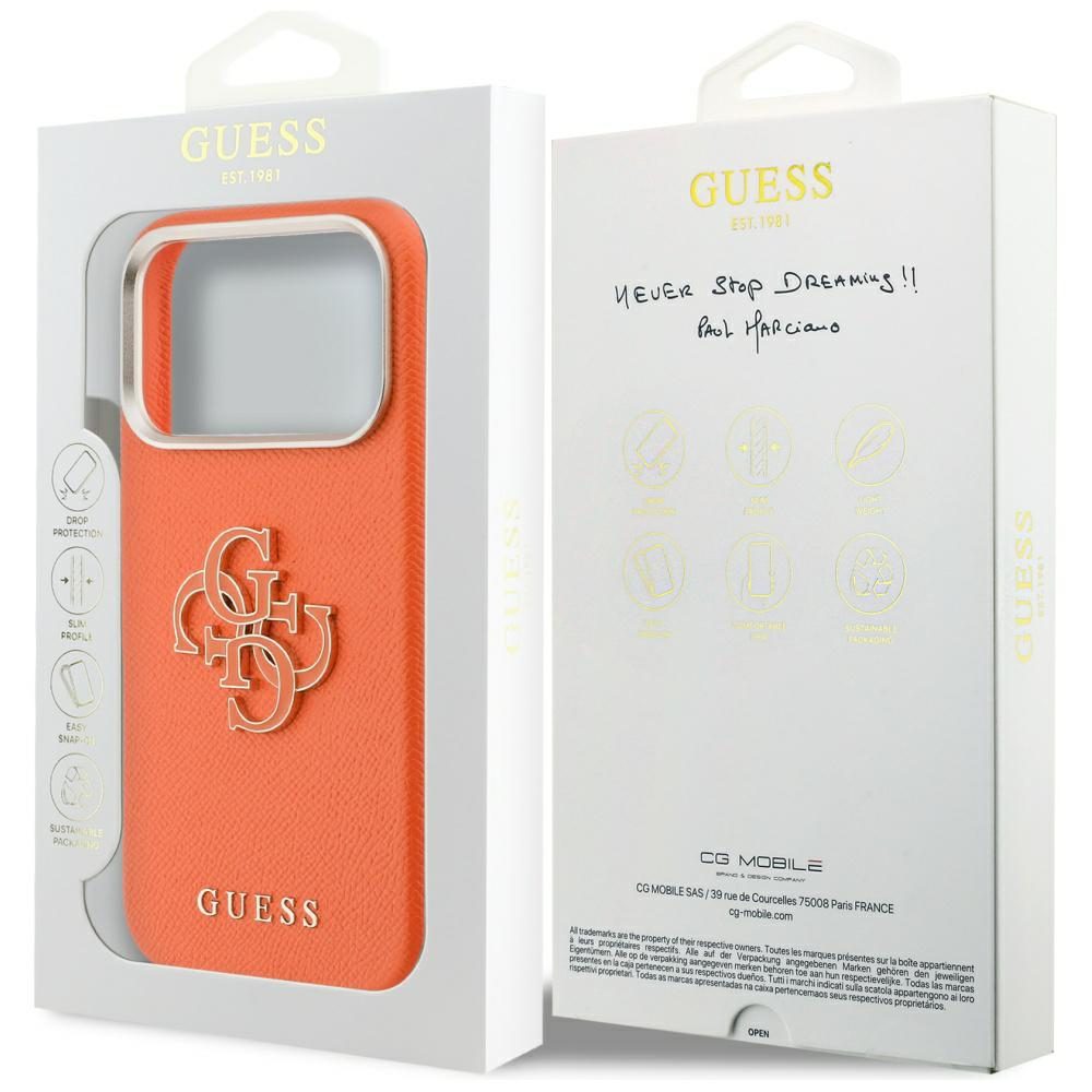 Guess HC PU FW RESIN LOGO ORANGE case for iPhone 17 Pro 6,3"