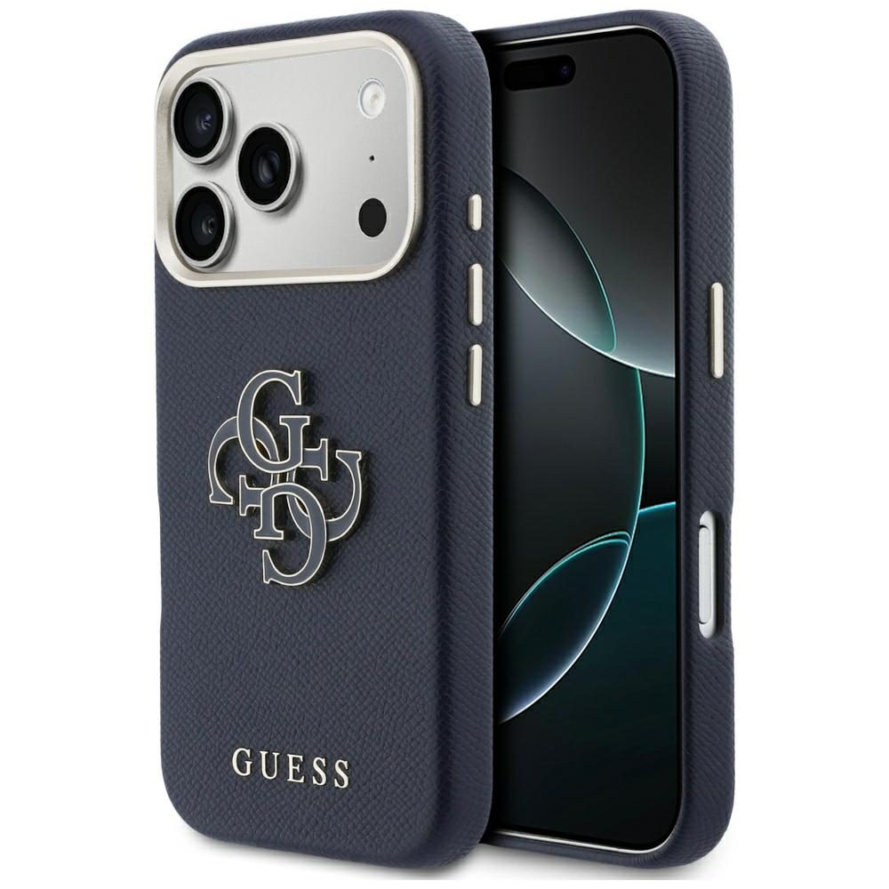 Guess HC PU FW RESIN LOGO BLUE case for iPhone 17 Pro 6,3"
