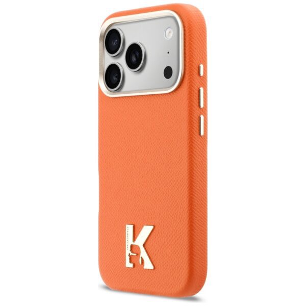 Karl Lagerfeld case for iPhone 17 Pro 6,3" HC MAGSAFE PU FW W/ KHEAD LOGO ORANGE