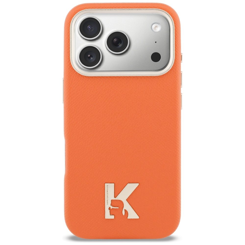 Karl Lagerfeld case for iPhone 17 Pro 6,3" HC MAGSAFE PU FW W/ KHEAD LOGO ORANGE