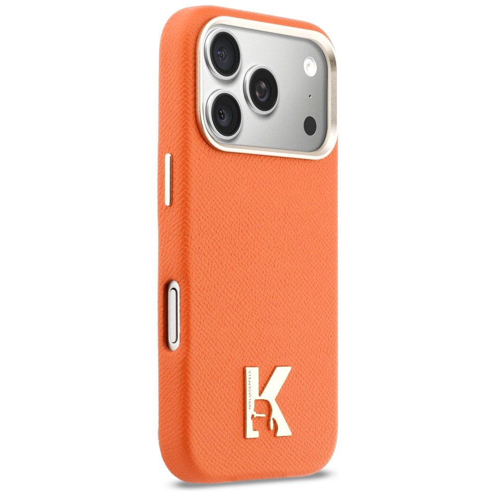 Karl Lagerfeld case for iPhone 17 Pro 6,3" HC MAGSAFE PU FW W/ KHEAD LOGO ORANGE