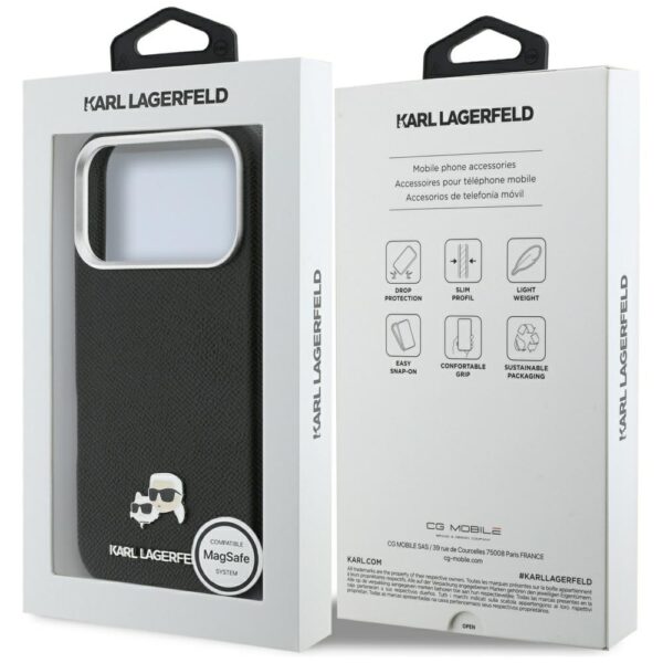 Karl Lagerfeld case for iPhone 17 Pro Max 6,9" HC MAGSAFE PU FW W/ K&C HEAD PIN BLACK
