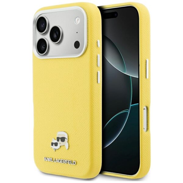 Karl Lagerfeld case for iPhone 17 Pro Max 6,9" HC MAGSAFE PU FW W/ K&C HEAD PIN YELLOW