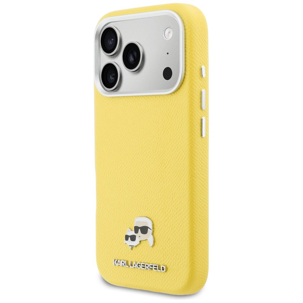 Karl Lagerfeld case for iPhone 17 Pro Max 6,9" HC MAGSAFE PU FW W/ K&C HEAD PIN YELLOW