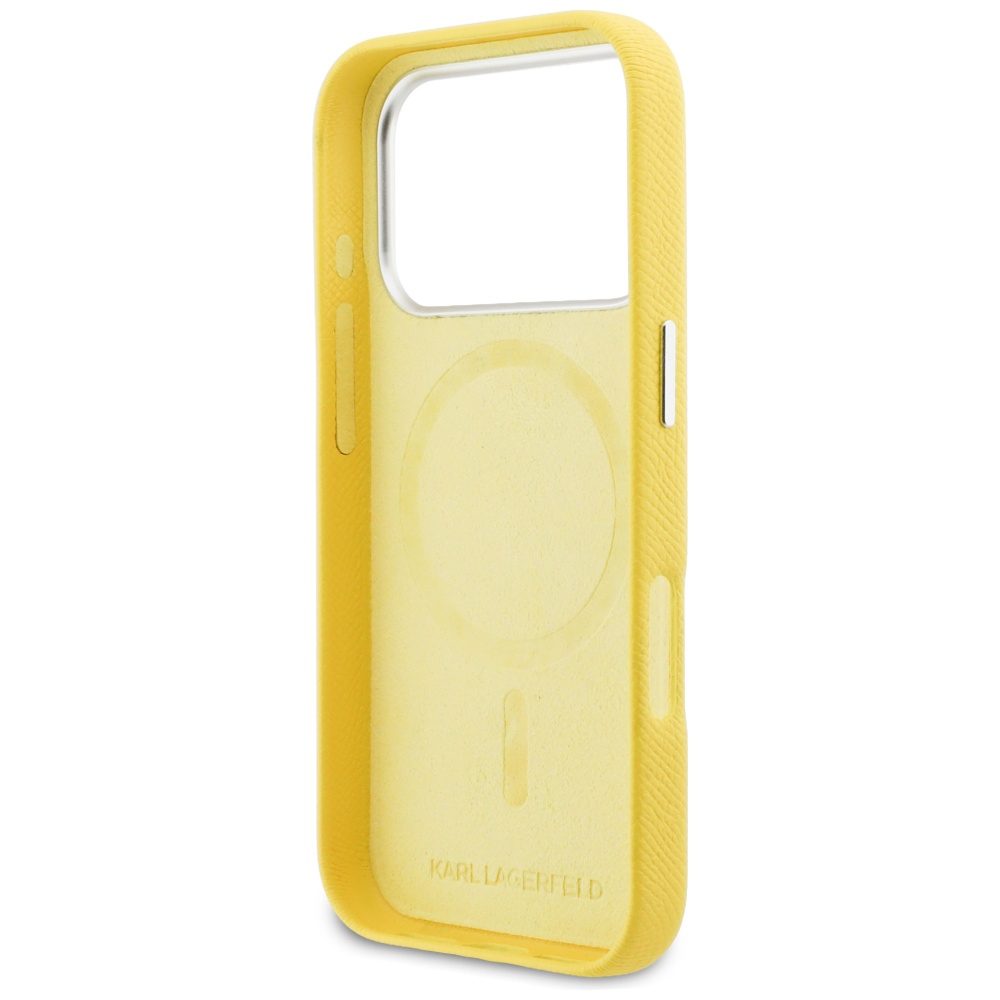Karl Lagerfeld case for iPhone 17 Pro Max 6,9" HC MAGSAFE PU FW W/ K&C HEAD PIN YELLOW