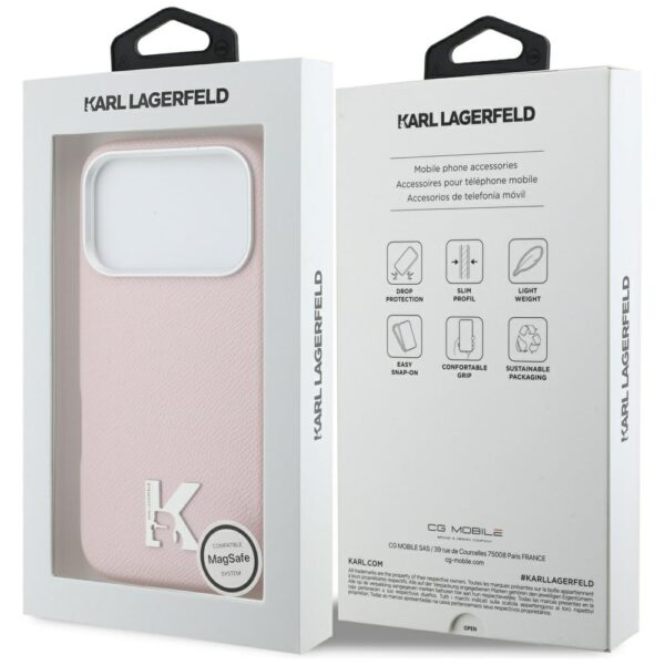 Karl Lagerfeld case for iPhone 17 Pro Max 6,9" HC MAGSAFE PU FW W/ KHEAD LOGO PINK