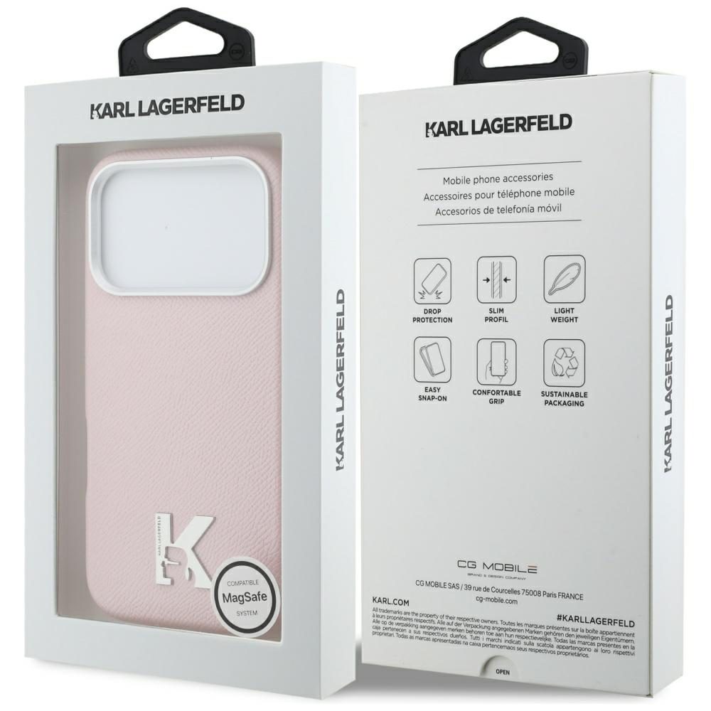 Karl Lagerfeld case for iPhone 17 Pro Max 6,9" HC MAGSAFE PU FW W/ KHEAD LOGO PINK