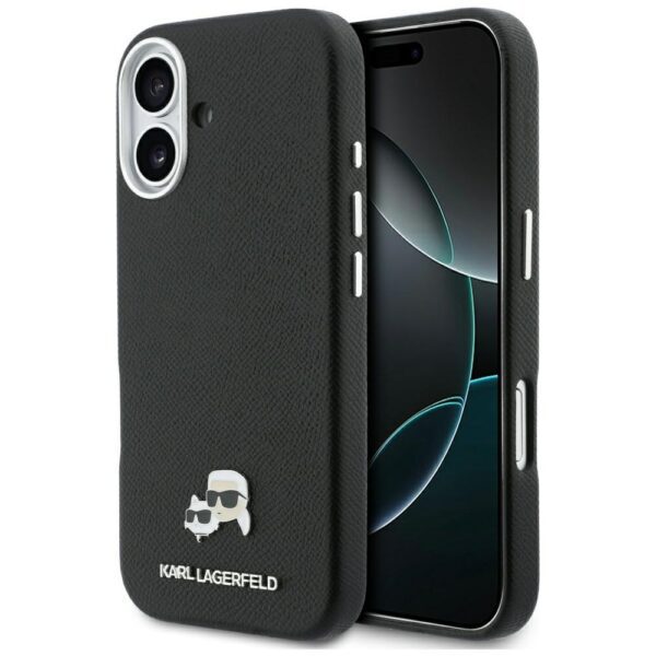 Karl Lagerfeld case for iPhone 17 6,3" HC MAGSAFE PU FW W/ K&C HEAD PIN BLACK
