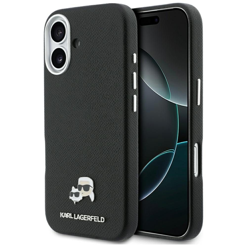 Karl Lagerfeld case for iPhone 17 6,3" HC MAGSAFE PU FW W/ K&C HEAD PIN BLACK