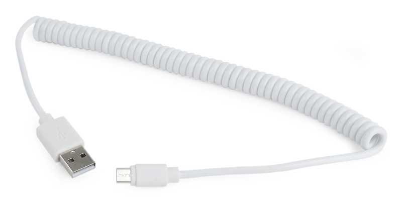 CABLEXPERT ΚΑΛΩΔΙΟ MICRO USB SPIRAL , 1.8m WHITE