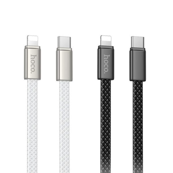6074b4b10047967899aab9e53456e2ab Flat Cable USB C to USB C Hoco 3A 60W 1 m X125 white