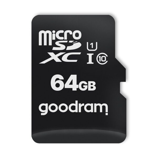 61363_3 Goodram Microcard 64 GB micro SD XC UHS-I class 10 memory card, SD adapter (M1AA-0640R12)eng