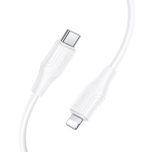 Silicone Cable USB C to Lightning Hoco 27W 1 m X124 white