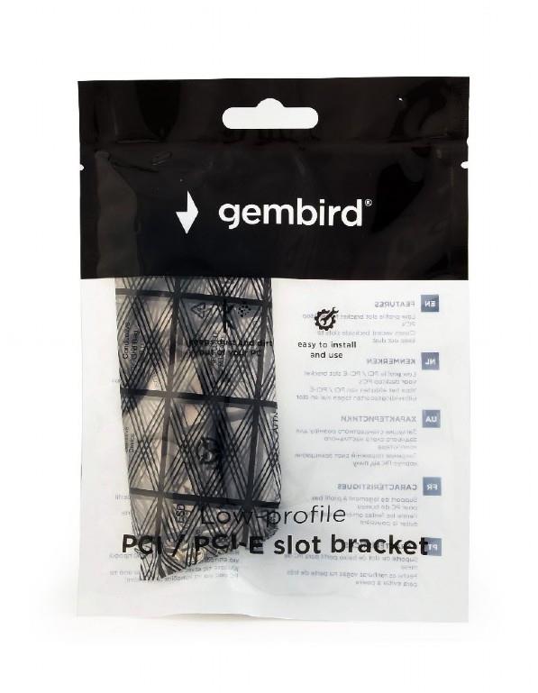7574 GEMBIRD PCI/PCI-E LOW PROFILE SLOT BRACKET, VENTILATED (3 TEMΑΧΙΑ), ΜΑΥΡΟ