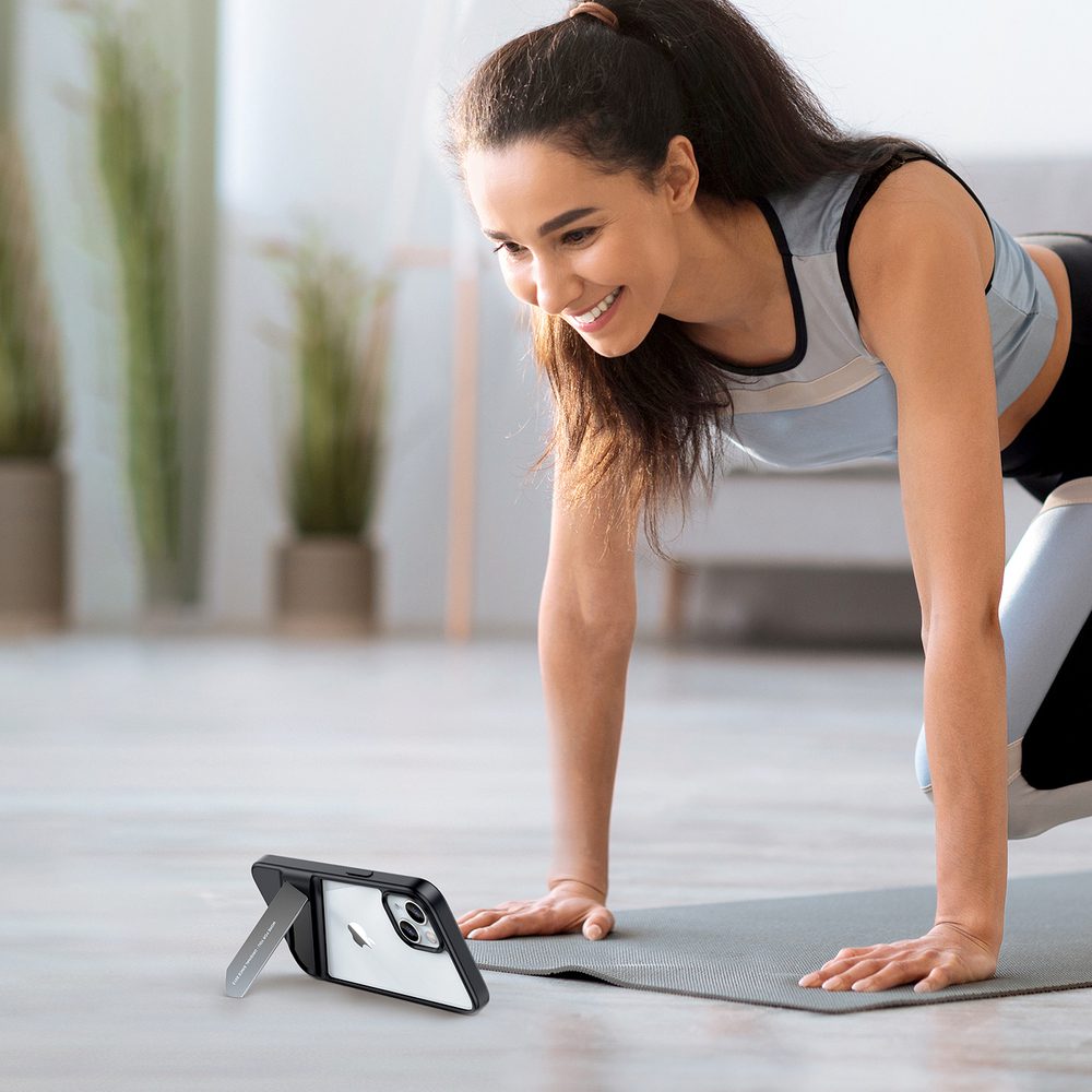 Ugreen Fusion Kickstand Case iPhone 13 Pro Hard Cover with Gel Frame and Stand black (90153)eng