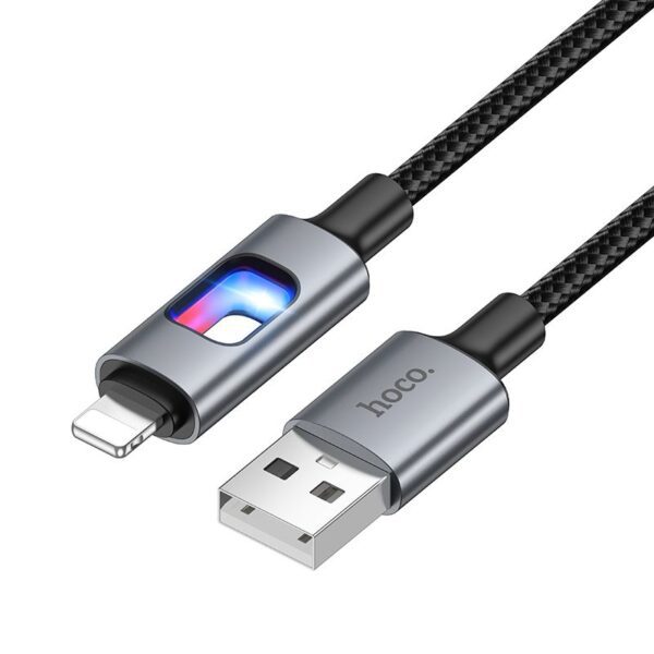 LED Cable USB A to Lightning Hoco 2,4A 1,2 m U144 black
