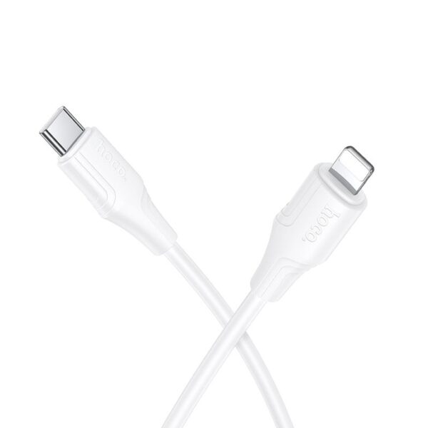 Silicone Cable USB C to Lightning Hoco 27W 1 m X124 white