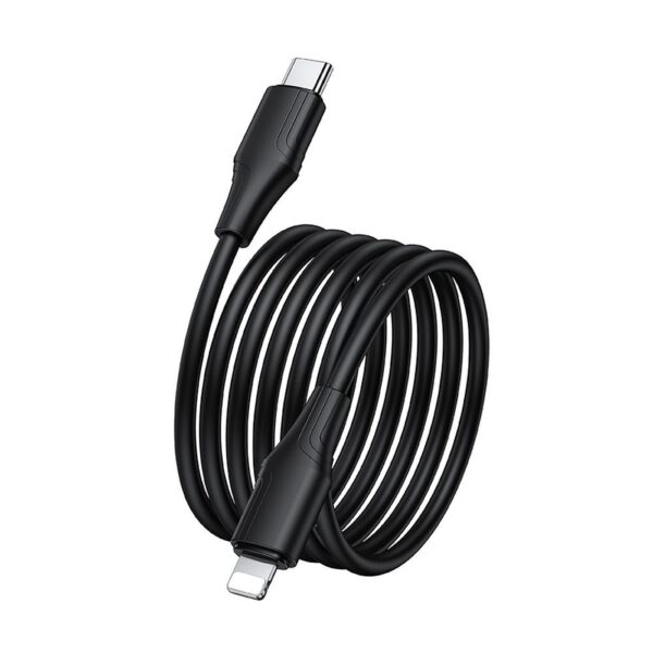 Silicone Cable USB C to Lightning Hoco 27W 1 m X124 black
