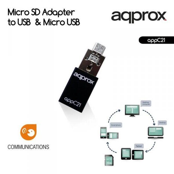 APPROX ΑΝΤΑΠΤΟΡΑΣ MICRO SD to USB & MICRO USB