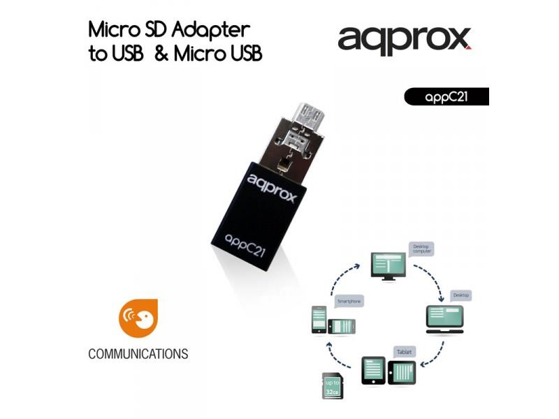 APPROX ΑΝΤΑΠΤΟΡΑΣ MICRO SD to USB & MICRO USB