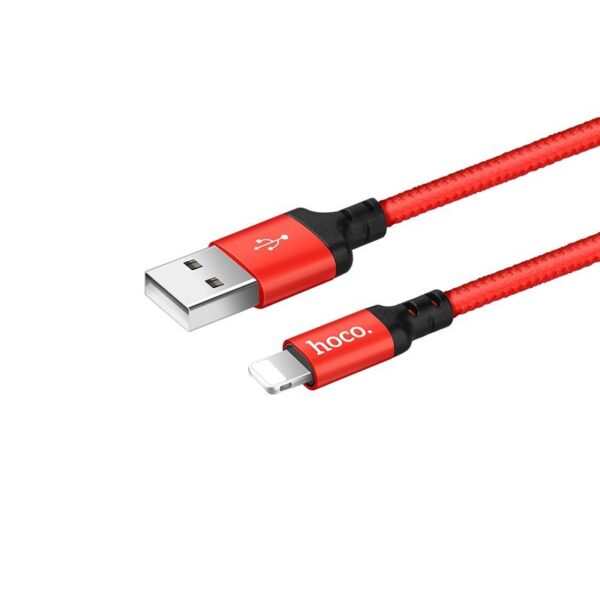 Cable USB A to Lightning Hoco 1 m 4 black red