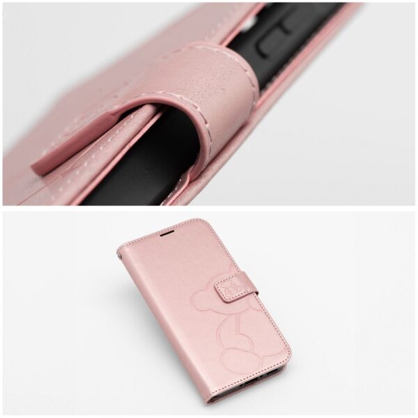 MEZZO Book case for SAMSUNG A57 5G teddy bear rose gold