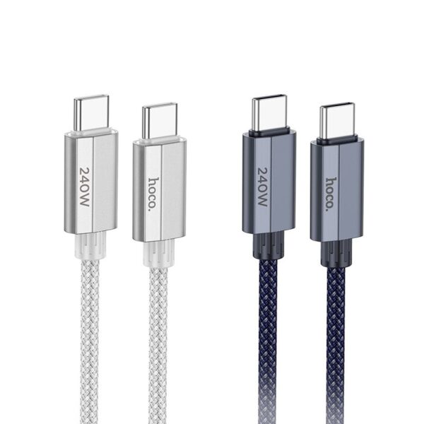 d38a55a68e99e0f115467be028d32d83 Cable USB C to USB C Hoco QC3.0 PD 5A 240W 1,8 m U134 gray