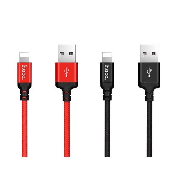 Cable USB A to Lightning Hoco 1 m 4 black red
