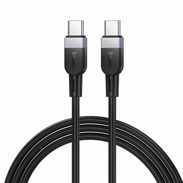 Silicone Cable USB C to USB C Hoco 3A 60W 1 m X109 black