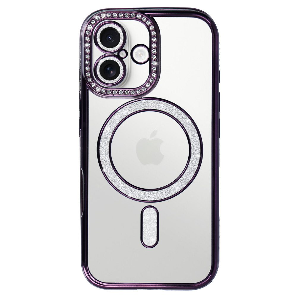 Bling Magsafe Case for Iphone 17 purple