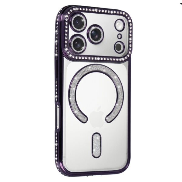 Bling Magsafe Case for Iphone 17 Pro purple