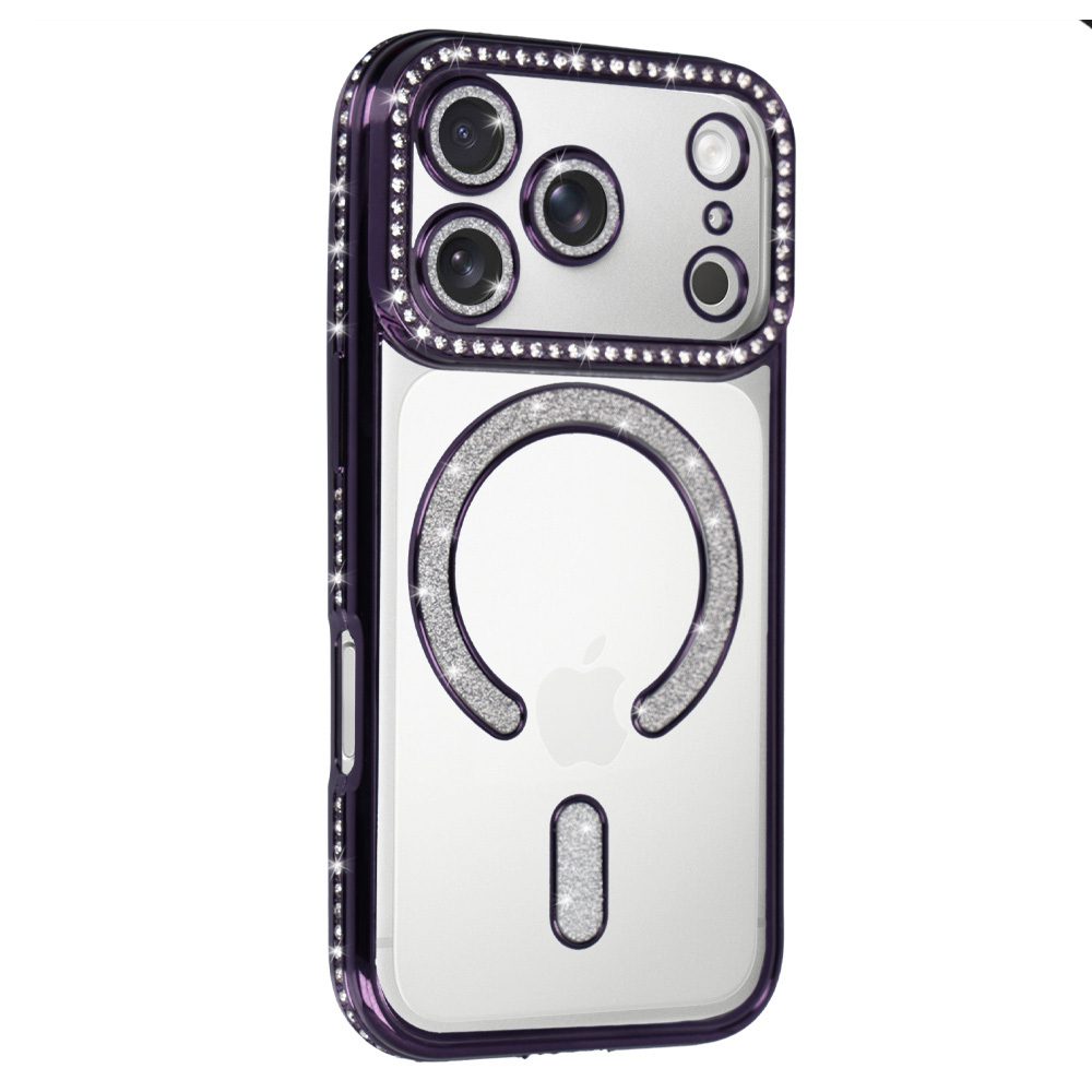 Bling Magsafe Case for Iphone 17 Pro Max purple