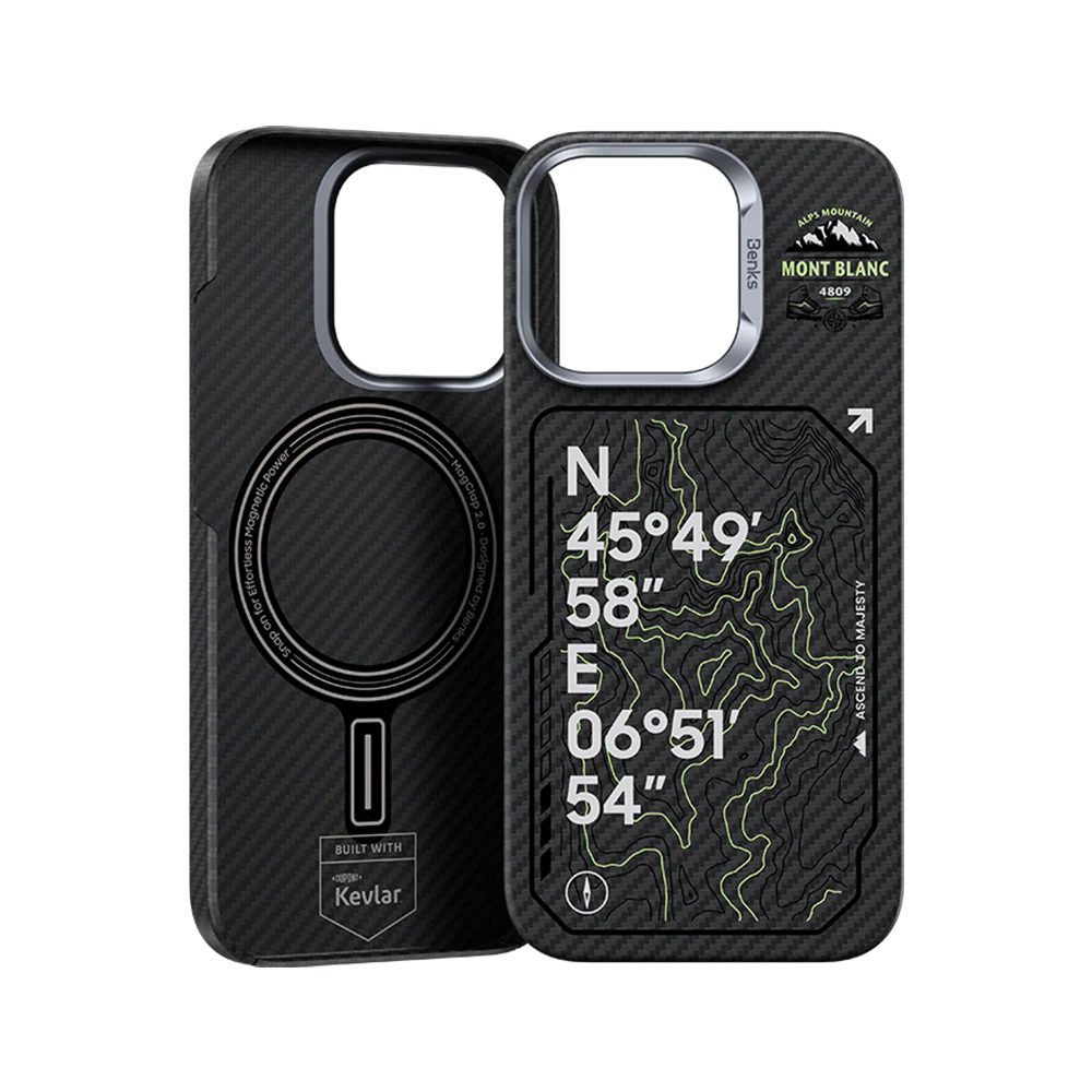 Benks Magnetic Armor Air Kevlar 600D Summit Mont-Blanc (A065) do Iphone 16 Pro