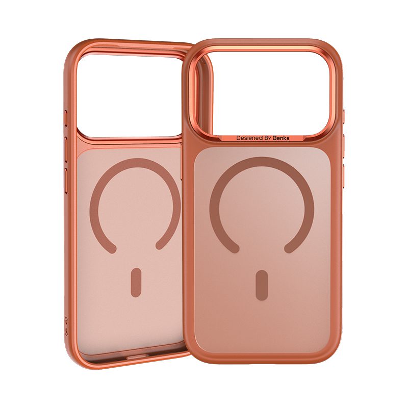 Benks Magnetic Mist Case Metal Frame (A070) for Iphone 17 Pro Max orange (Camera Control Button)