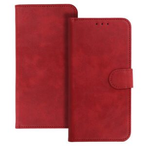 COMMON Universal Book Case (SIZE XL) for Samsung A12/A13 4G/A34 5G/A02S/Xiaomi Redmi 12 4G/12C/Note 12 4G/12 Pro 5G/Oppo A53S/A72/A92 red