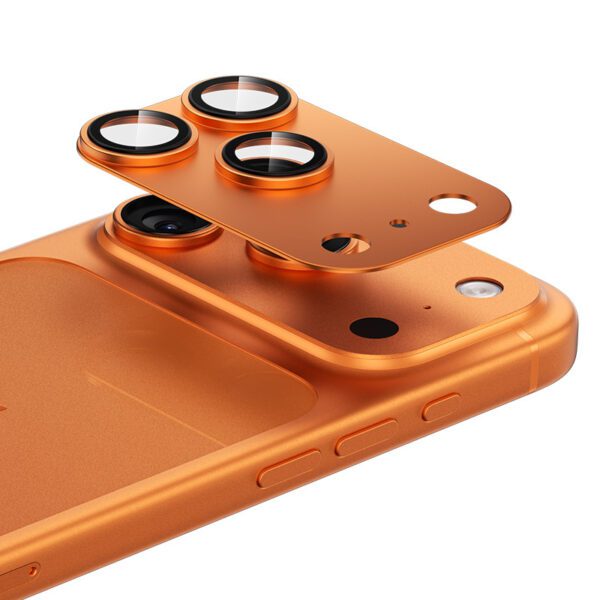 Benks Tempered glass Glass Warrior Metal Integrated Lens Protector (C070) for Iphone 17 Pro Max (lens 3 pieces) orange