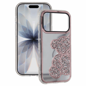 Teddy Bear Case for Iphone 16 Pro pink