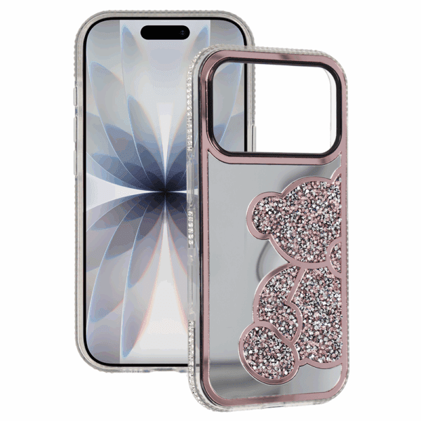 Teddy Bear Case for Iphone 16 Pro pink