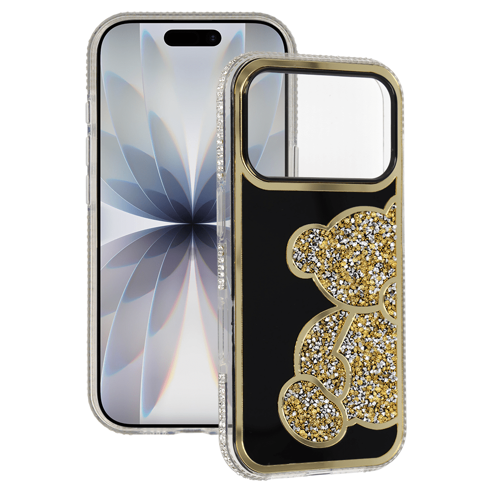 Teddy Bear Case for Iphone 16 Pro Max gold