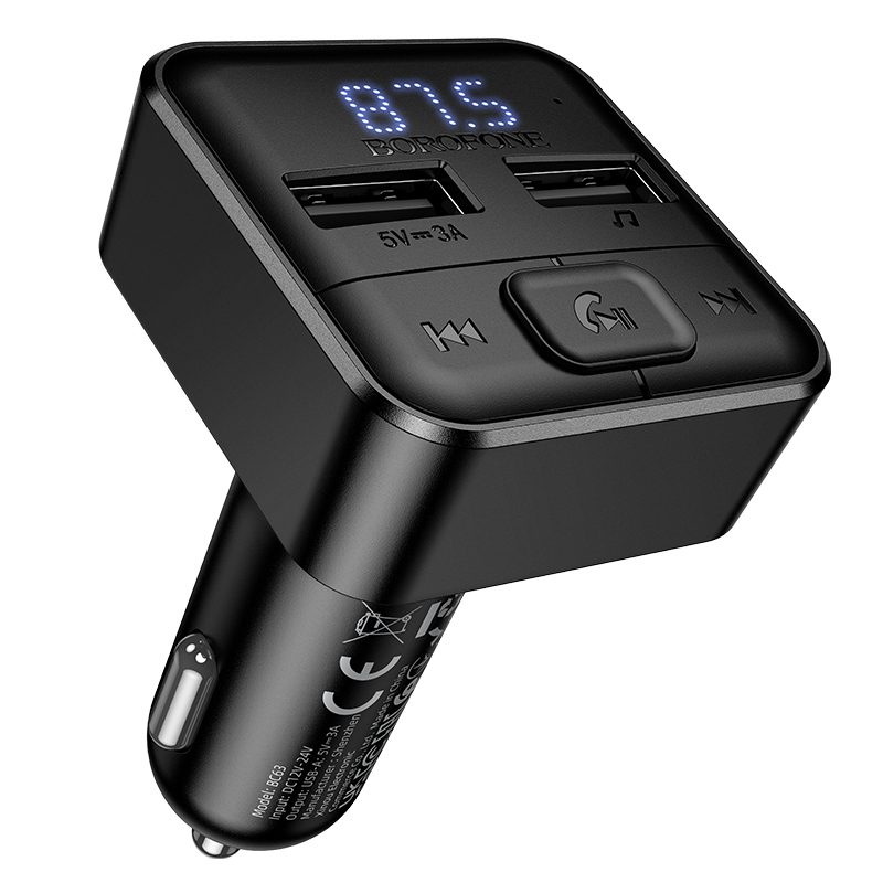 Borofone Transmitter FM BC63 Selecto MP3, Bluetooth - 2xUSB - black