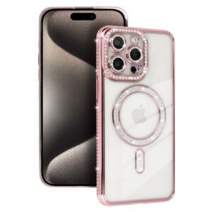 Bling Magsafe Case for Samsung Galaxy S26 Plus pink