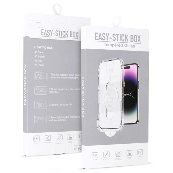 Tempered Glass Full Glue Easy-Stick Box for IPHONE 17 PRO MAX BLACK