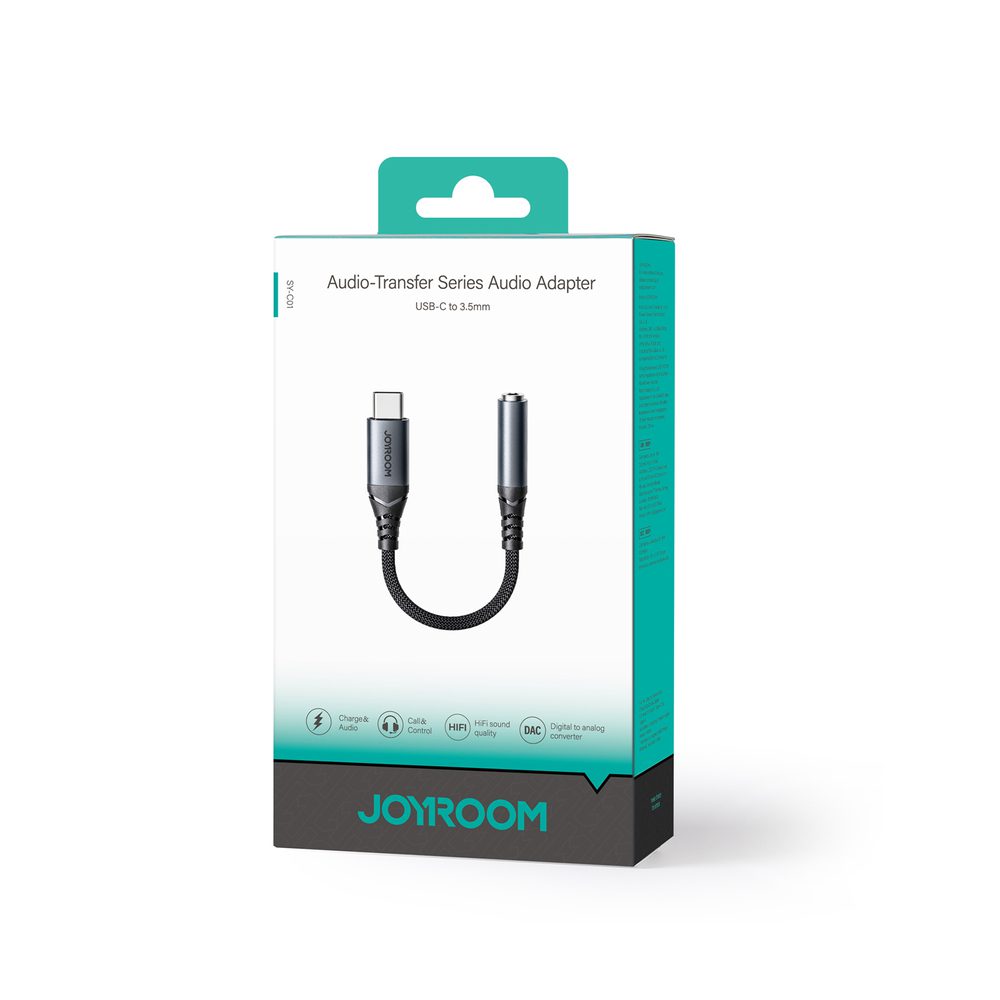 Joyroom SY-C01 USB-C DAC adapter to 3.5 mm mini jack - blackeng