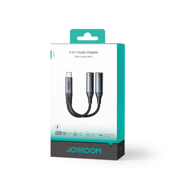 Joyroom SY-C03 USB-C to 2x USB-C 2in1 DAC adapter - blackeng